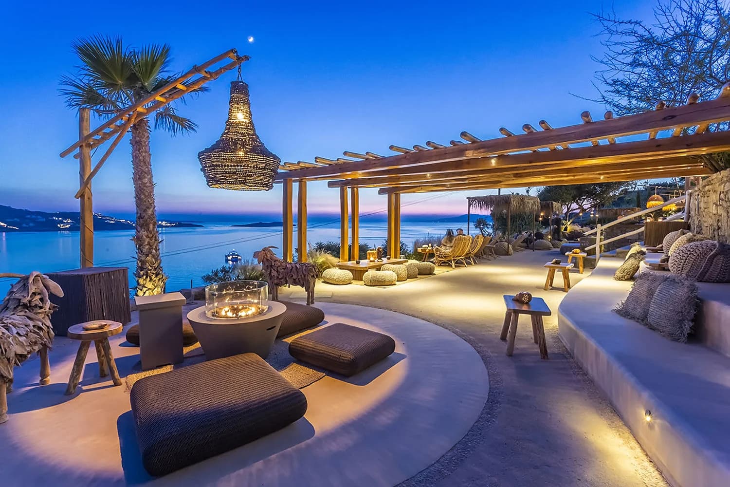 The Garden of Mykonos — Sunset Calm Above the Town